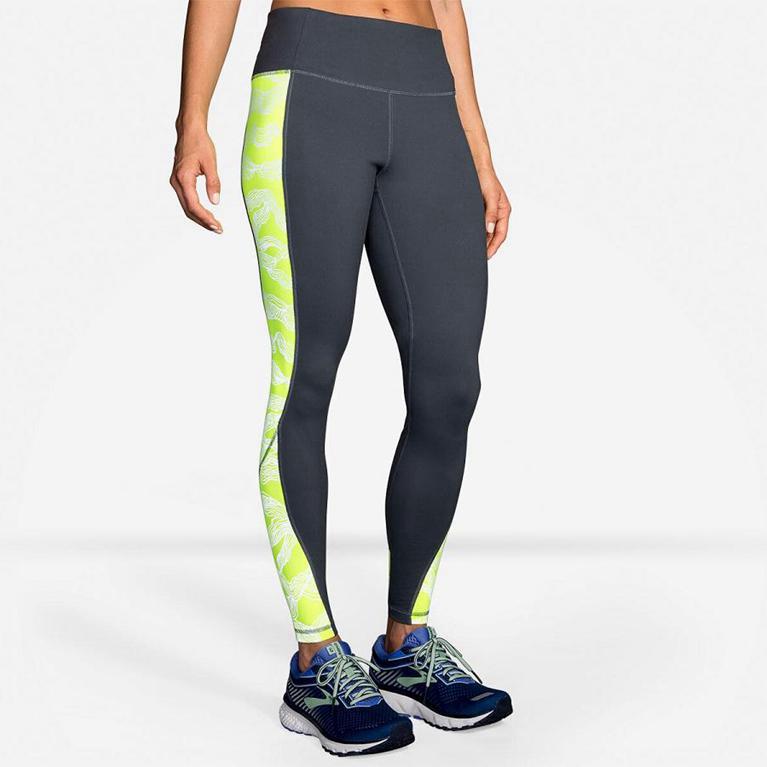 Brooks NIGHTLIFE Running Leggings Womens Canada - Grey (VIQ608431)